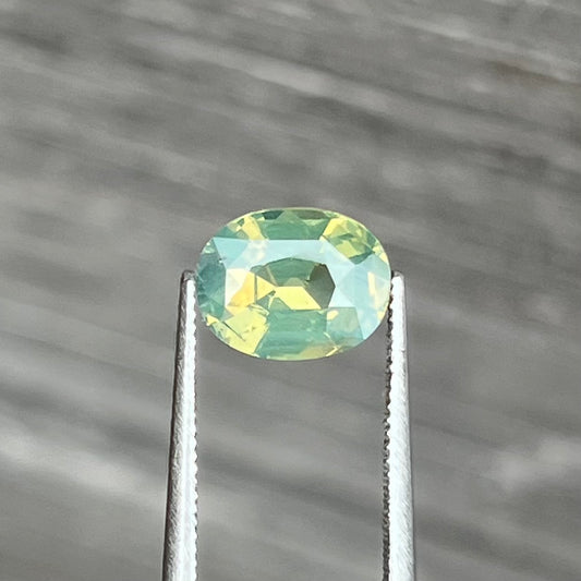 2.06ct Unheated Green Yellow Opalescent Sapphire