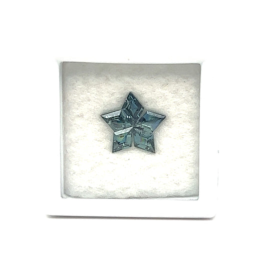 0.94ct Unheated Teal Sapphire Star Layout