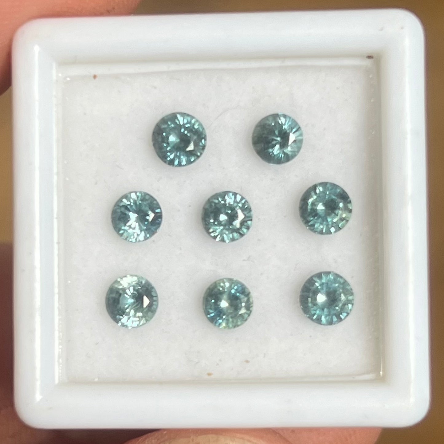 2.43ct set of Teal Sapphires