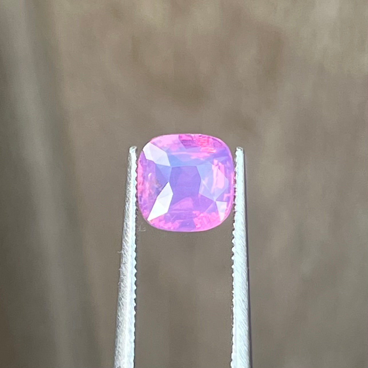 2.05ct Unheated Silky Purplish Pink Orange Sapphire