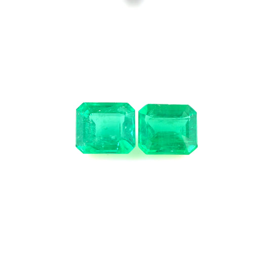 1.32ct Emerald Pair - 5.52 x 4.74 x 3.25mm / 5.54 x 4.81 x 3.14mm