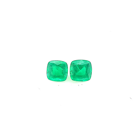 0.87ct Pair of Vivid Green Emeralds