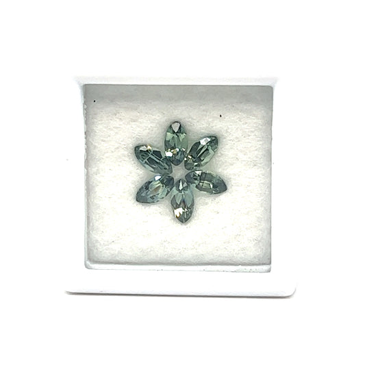 1.25ct Unheated Teal Sapphire Flower Layout