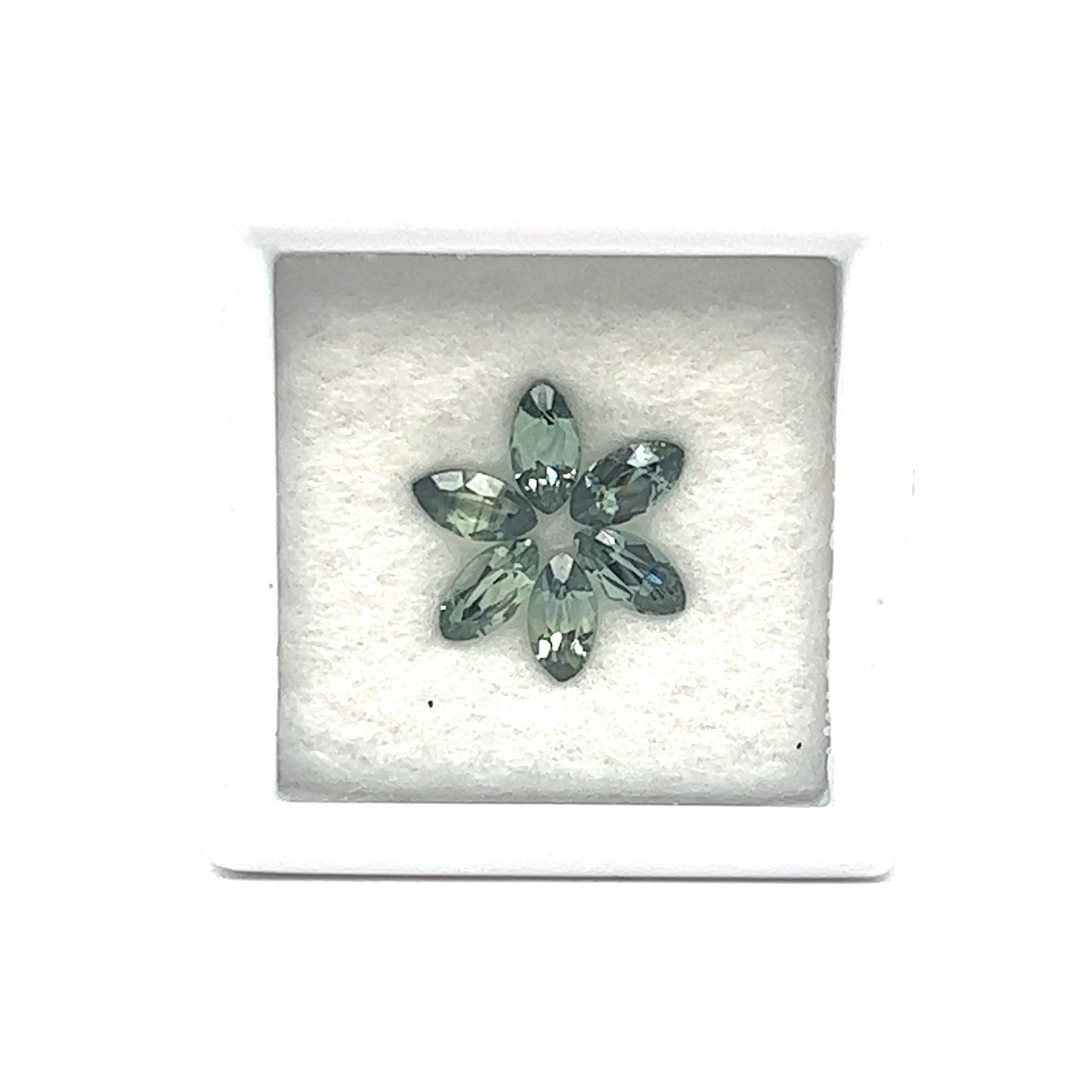 1.25ct Unheated Teal Sapphire Flower Layout