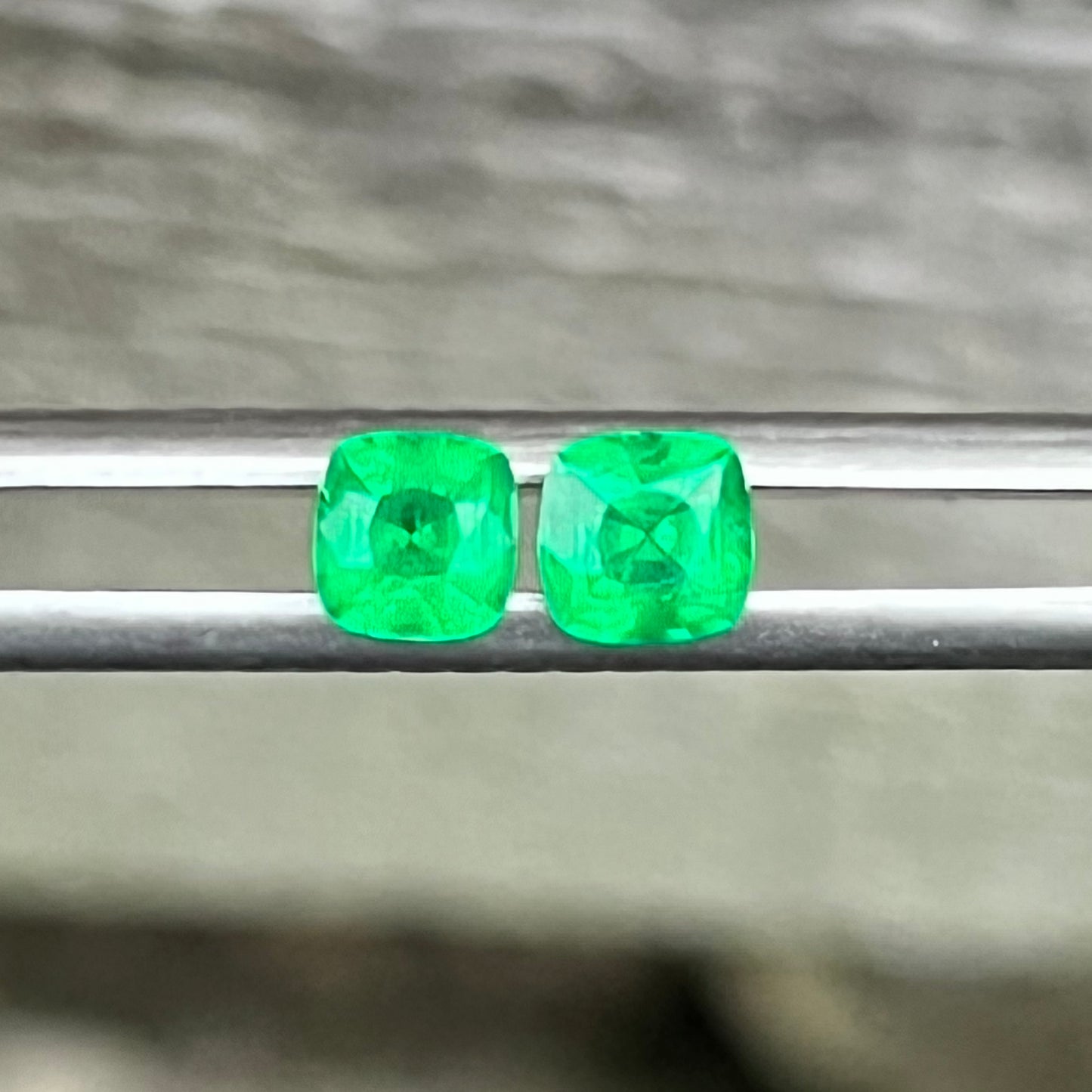 0.87ct Pair of Vivid Green Emeralds